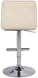 Lamboro Allegro Real Leather Single Kitchen Bar Stool, Chrome Footrest, Adjustable Swivel Gas Lift, Breakfast Bar & Home Barstool, Cream - thumbnail 5