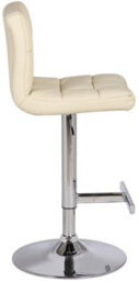 Lamboro Allegro Real Leather Single Kitchen Bar Stool, Chrome Footrest, Adjustable Swivel Gas Lift, Breakfast Bar & Home Barstool, Cream - thumbnail 2