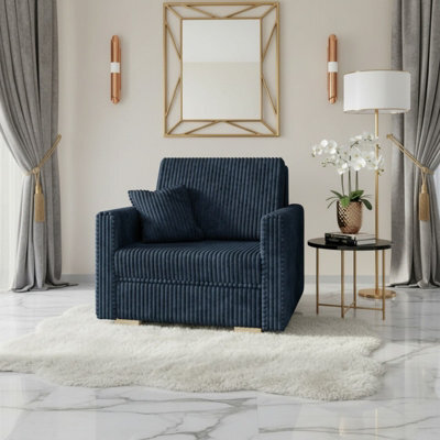 Viva Piano I Upholstered Sofa Bed With Bedding Storage Wooden Legs Wooden Frame Polyurethane Foam 80X196Cm Blue - image 1