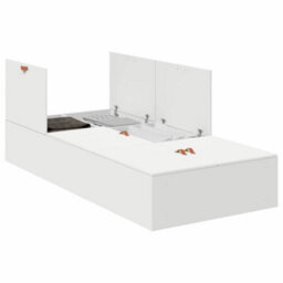 Berkfield Modern Storage Bed Frame White 90X190 Cm - thumbnail 3