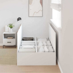 Berkfield Modern Storage Bed Frame White 90X190 Cm - thumbnail 4