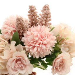 Living And Home Pink Romantic Artificial Bouquet Faux Silk Flower For Home Wedding Decoration - thumbnail 3