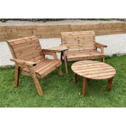 Marlborough Wooden Grand Three Seater Angled Companion Set With Coffee Table - thumbnail 1