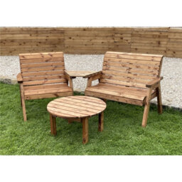 Marlborough Wooden Grand Three Seater Angled Companion Set With Coffee Table - thumbnail 2