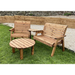 Marlborough Wooden Grand Three Seater Angled Companion Set With Coffee Table - thumbnail 3