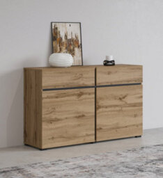 Arte Kross 45 Sideboard Cabinet In Oak Wotan - W1190mm H780mm D400mm, Rustic Elegance - thumbnail 5