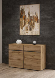 Arte Kross 45 Sideboard Cabinet In Oak Wotan - W1190mm H780mm D400mm, Rustic Elegance - thumbnail 6