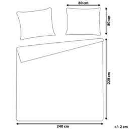 Beliani Duvet Cover Set Evergreen Sateen Cotton 220 X 240 Cm Light Blue - thumbnail 3