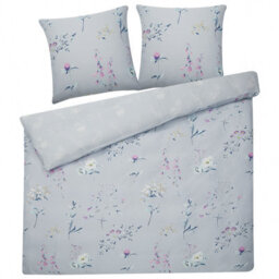 Beliani Duvet Cover Set Evergreen Sateen Cotton 220 X 240 Cm Light Blue - thumbnail 4