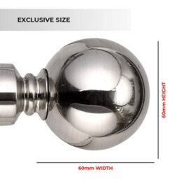 Ameha Curtain Metal Pole Extendable Curtain Rod,60mm Finials, Ring,brackets And Fitting Set (120-210Cm, 48''- 84'',brushed Silver) - thumbnail 3