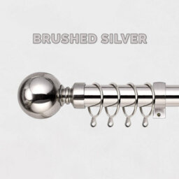 Ameha Curtain Metal Pole Extendable Curtain Rod,60mm Finials, Ring,brackets And Fitting Set (120-210Cm, 48''- 84'',brushed Silver) - thumbnail 6