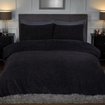 Smart Living Luxury Sparkle Teddy Fleece Duvet Cover With Pillowcases - image 1