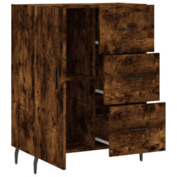 Berkfield Classic Sideboard Smoked Oak 69.5X34X90 Cm Engineered Wood - thumbnail 6