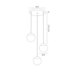 Luminosa Lighting Luminosa Livia Cluster Pendant Ceiling 3 Light Opal Matt, Brass Steel Ip44 - thumbnail 2