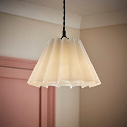 Valuelights Lauren White Fabric Pleated Scallop Edge Tapered Ceiling Floor Table Lamp Shade And Bulb (D)25Cm - thumbnail 5
