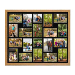 AK Frames 80X70Cm Oak Modern Multi Photo Frame With Black Mount - Holds 20 Apertures (18X) 6X4, (2X) 4X4 Photos - thumbnail 1