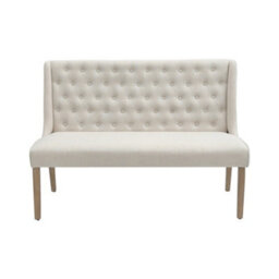 Living And Home Beige Linen Upholstered Bench Dining Bench W 1310 mm - thumbnail 2