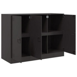 Berkfield Sideboard Black 99X39X73 Cm Steel - thumbnail 7