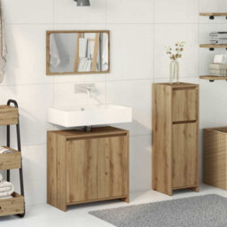 Berkfield 3 Piece Bathroom Furniture Set Artisan Oak Engineered Wood - thumbnail 3