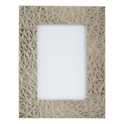 Orsina Prisma Grey Photo Frame, Textured Geometric Design With Matte Grey Finish, Freestanding Display For 4X6 - image 1