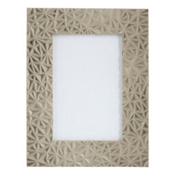 Orsina Prisma Grey Photo Frame, Textured Geometric Design With Matte Grey Finish, Freestanding Display For 4X6 - thumbnail 1