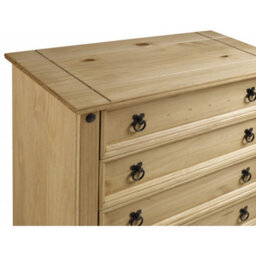 Mercers Furniture Corona Small 5 Drawer Chest Of Drawers Rustic Solid Wood Pine Wooden With Mexican Styling Bedroom - thumbnail 3