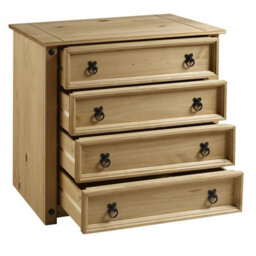 Mercers Furniture Corona Small 5 Drawer Chest Of Drawers Rustic Solid Wood Pine Wooden With Mexican Styling Bedroom - thumbnail 2