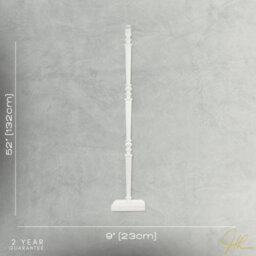 Happy Homewares Chic White Wood Standing Floor Lamp With Square Base And Foot Switch - thumbnail 7