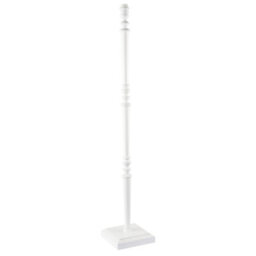 Happy Homewares Chic White Wood Standing Floor Lamp With Square Base And Foot Switch - thumbnail 2