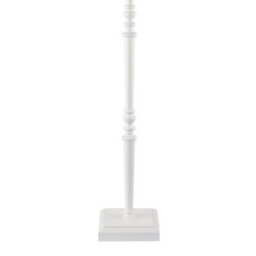 Happy Homewares Chic White Wood Standing Floor Lamp With Square Base And Foot Switch - thumbnail 5