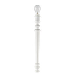 Happy Homewares Chic White Wood Standing Floor Lamp With Square Base And Foot Switch - thumbnail 8
