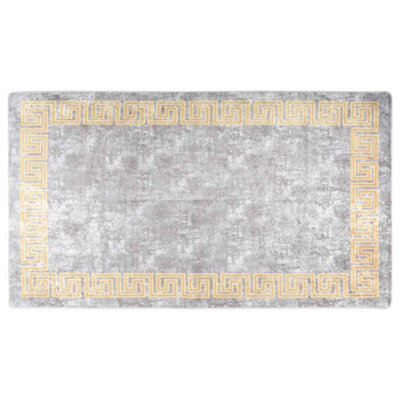 Berkfield Durable Rug Washable 190X300 Cm Grey Anti Slip - image 1