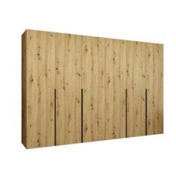 Arte Rich Oak Artisan Hinged Door Wardrobe 300Cm - Timeless Storage For Spacious Bedrooms - thumbnail 2
