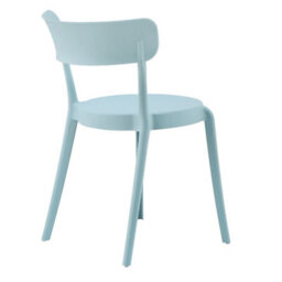 Fusion Living Blue Plastic Bistro Dining Chair - thumbnail 4