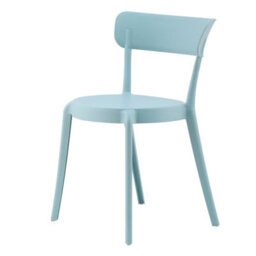 Fusion Living Blue Plastic Bistro Dining Chair - thumbnail 1