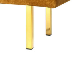 Beliani Upholstered Bench Roseville Velvet Mustard - thumbnail 6