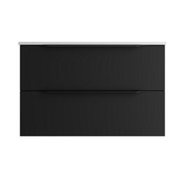 Affine 800mm Countertop Bathroom Vanity Unit Wall Hung Furniture Soft Close Black - thumbnail 4
