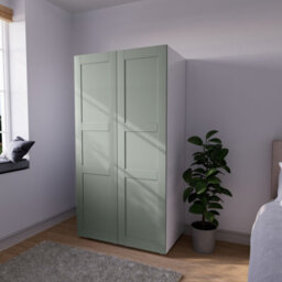 Atomia Modern Matt Reed Green Tall Double Wardrobe (H)1872mm (W)1000mm (D)580mm - thumbnail 1