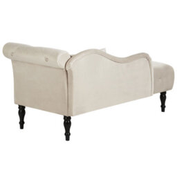 Beliani Right-Hand Chaise Longue Ivry Velvet Light Beige - thumbnail 5