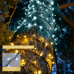 Christmas Tree World Crownvine 10M Dual Colour Fairy Lights - 100 Leds Warm/ Bright White - Black Rubber Cable (For Crownvine Lights) - thumbnail 2