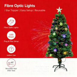 Shatchi 6Ft/180Cm Snowflakes Fibre Optic Christmas Tree Led Pre-Lit - thumbnail 7