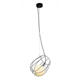 Luminosa Lighting Luminosa Modern Hanging Pendant Black 1 Light  With Black, White Shade, E27 - thumbnail 2