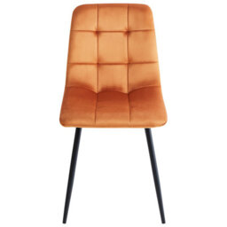Beliani Set Of 4 Dining Chairs Powell Velvet Orange - thumbnail 5