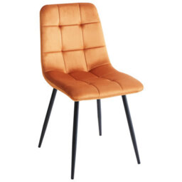Beliani Set Of 4 Dining Chairs Powell Velvet Orange - thumbnail 4