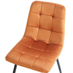 Beliani Set Of 4 Dining Chairs Powell Velvet Orange - thumbnail 7