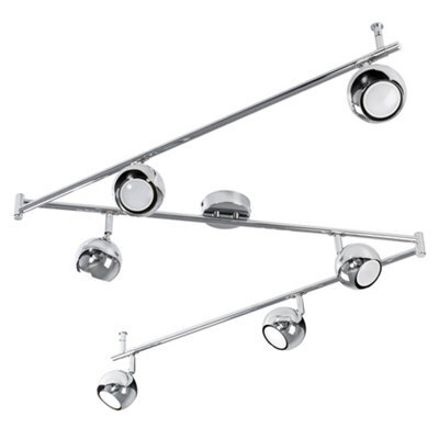 Valuelights Silver Ceiling Bar Spotlight And Gu10 Spotlight Led 5W Warm White 3000K Bulbs