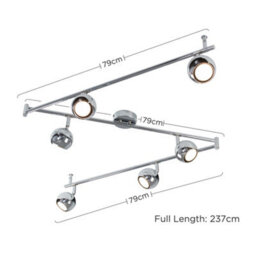 Valuelights Silver Ceiling Bar Spotlight And Gu10 Spotlight Led 5W Warm White 3000K Bulbs - thumbnail 8