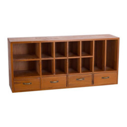 Wooden Desktop Storage Cabinet 12 Compartments 4 Drawers Desk Organiser - thumbnail 4