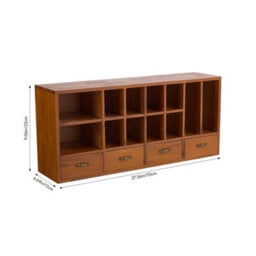 Wooden Desktop Storage Cabinet 12 Compartments 4 Drawers Desk Organiser - thumbnail 2