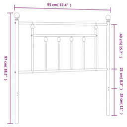Berkfield Metal Headboard White 90 Cm - thumbnail 7